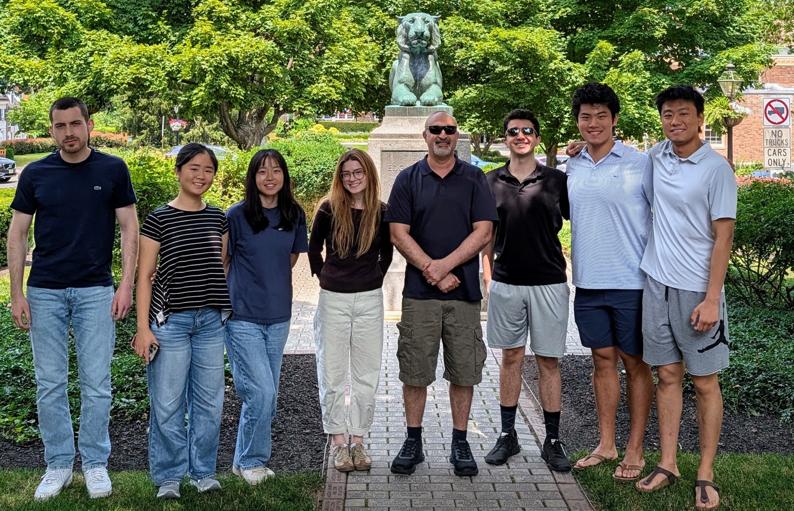Princeton SuperAlignment group gathered by the tiger statue on campus